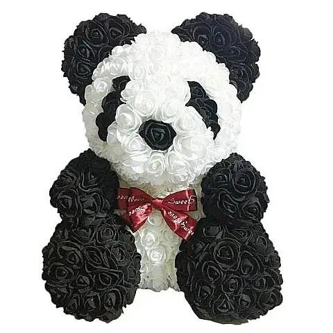 large panda rose bear luxury teddy flower delivery athens florist same day