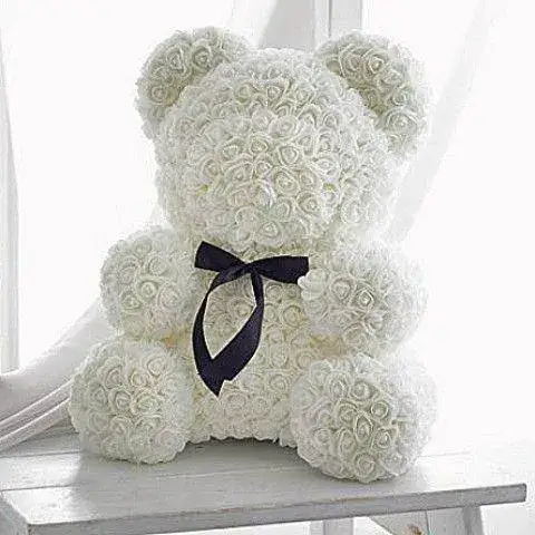 large white rose bear luxury teddy flower delivery athens florist same day