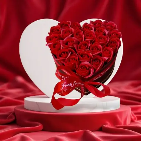 Luxury roses in a box for same day delivery in Athens from premium florist.