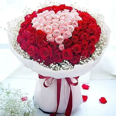 Shop 100 red and pink roses for romantic same day flower delivery in Athens.
