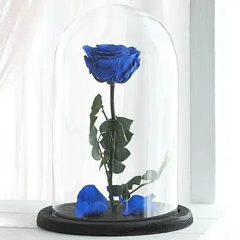 Εντυπωσιακό μπλε Forever Rose, το τέλειο διαχρονικό δώρο για να γιορτάσετε τον ερχομό ενός αγοριού.