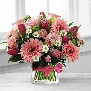 ολόφρεσκο ροζ mix μπουκέτο λουλουδιών birthday delivery δώρο γενεθλίων για γυναίκα αθήνα έκπληξη στην πόρτα online ανθοπωλείο αυθημερόν αποστολή